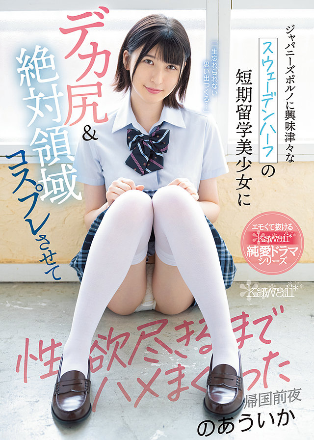 ジャパニーズポルノに興味津々なスウェーデンハーフの短期留学美少女にデカ尻&絶対領域コスプレさせて性欲尽きるまでハメまくった帰国前夜